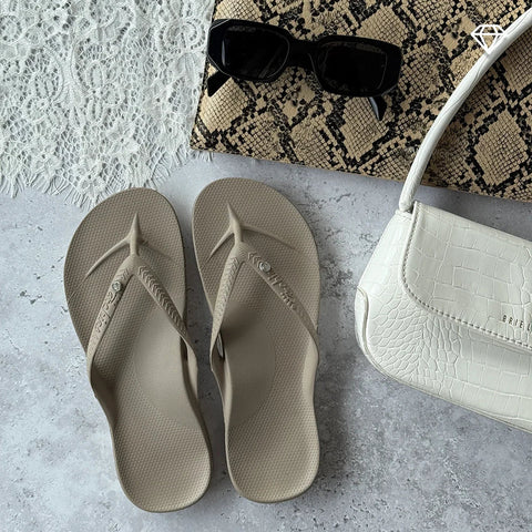 Arch Support Flip Flops - Classic - Crystal Taupe