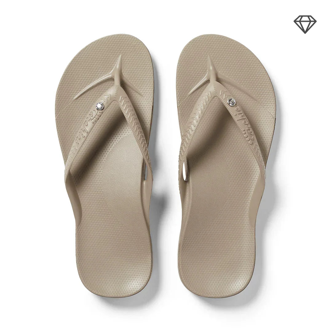 Arch Support Flip Flops - Classic - Crystal Taupe